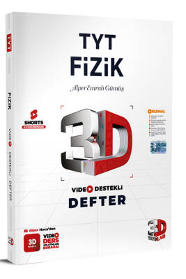 2024-2025 3D Yayınları TYT 3D FIZIK VİDEO DESTEKLİ DEFTER - 1