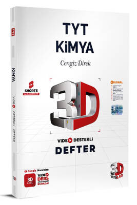 2024-2025 3D Yayınları TYT 3D KIMYA VİDEO DESTEKLİ DEFTER - 1