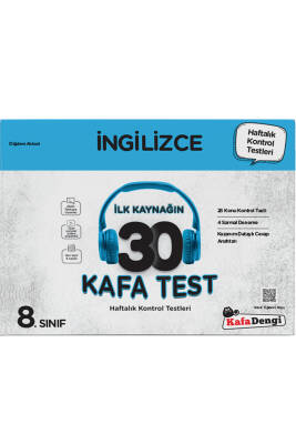 2024-2025 Kafa Dengi Yayınları 8. Sınıf İngilizce 30 Kafa Test( Haftalık Kontrol Testleri + Sarmal Deneme) - 1