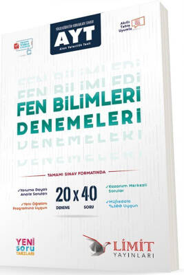 2024-2025 Limit Yayınları AYT 20'Lİ FEN BİLİMLERİ DENEMELERİ - 1