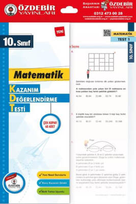 2024-2025 ÖZDEBİR YAYINLARI 10. SINIF KAZANIM DEĞERLENDİRME YAPRAK TEST MATEMATİK - 1