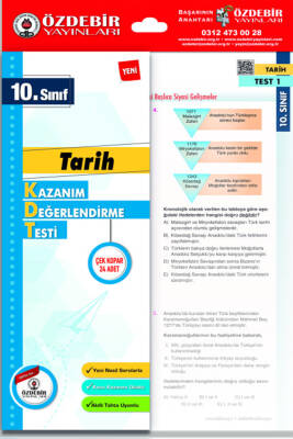 2024-2025 ÖZDEBİR YAYINLARI 10. SINIF KAZANIM DEĞERLENDİRME YAPRAK TEST TARİH - 1