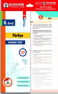 2024-2025 ÖZDEBİR YAYINLARI 8. SINIF YAPRAK TEST TÜRKÇE - 1