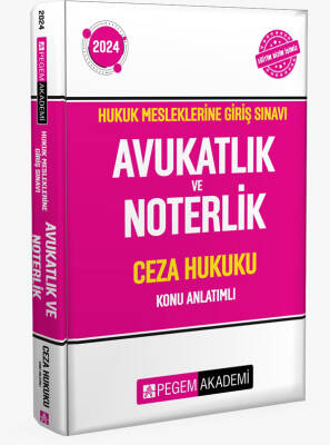 2024 Hukuk Mesleklerine Giriş Sınavı Avukatlık Noterlik Hakimlik ve Savcılık Ceza Hukuku Konu Anlatımlı - 1