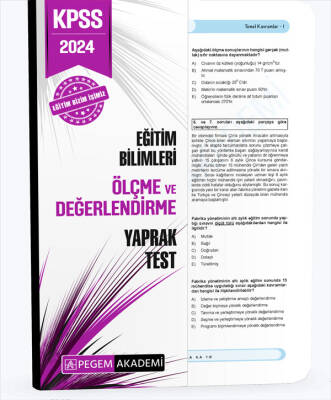 2024 KPSS Eğitim Bilimleri Ölçme ve Değerlendirme Yaprak Test - 1