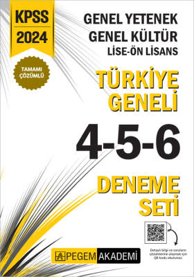 2024 KPSS Genel Yetenek Genel Kültür Lise-Ön Lisans Tamamı Çözümlü Türkiye Geneli 4-5-6 (3'lü Deneme - 1