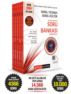 2024 KPSS Genel Yetenek Genel Kültür Ön Lisans Tamamı Çözümlü Soru Bankası Modüler Set (5 Kitap) - 1