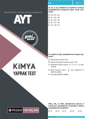 AYT KİMYA YAPRAK TEST - 1