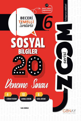 Günay Yayınları 6. sınıf Sosyal Bilgiler 20'li Branş Denemeler - 1