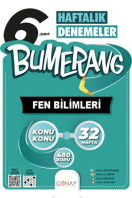 2024-2025 Günay Yayınları 6.SINIF Bumerang 32 Haftalık Fen Bilimleri Denemeleri - 1