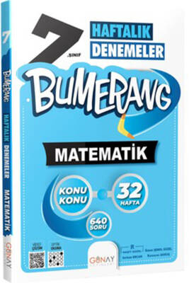 Günay Yayınları 7.SINIF Bumerang 32 Haftalık Matematik Denemeleri - 1