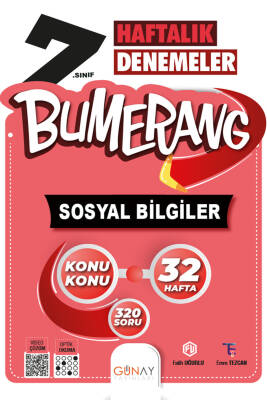 Günay Yayınları 7.SINIF Bumerang 32 Haftalık Sosyal Bilgiler Denemeleri - 1