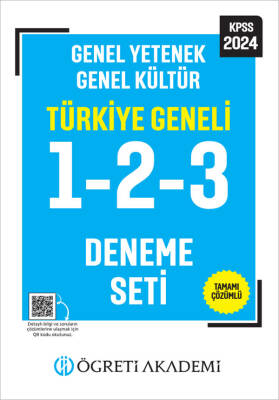 Öğreti Akademi 2024 KPSS Genel Yetenek Genel Kültür Tamamı Çözümlü Türkiye Geneli 1-2-3 (3'lü Deneme - 1