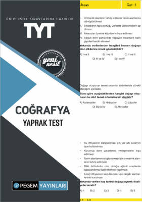 TYT COĞRAFYA YAPRAK TEST - 1