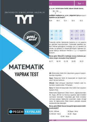 TYT MATEMATİK YAPRAK TEST - 1