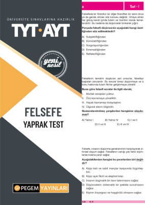 Tyt-Ayt Felsefe Yaprak Test - 1